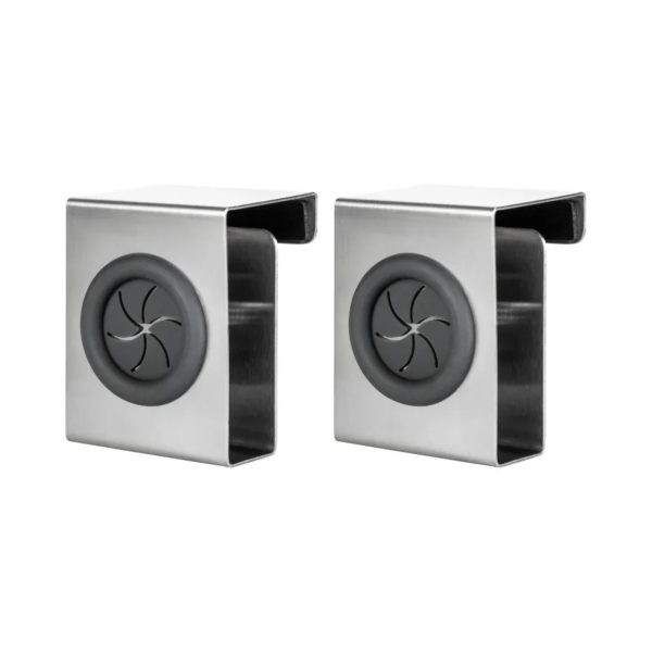 Portasciugamani W5 allungabile 31-50cm in acciaio inox, dettaglio dei due ganci con ventosa a girante