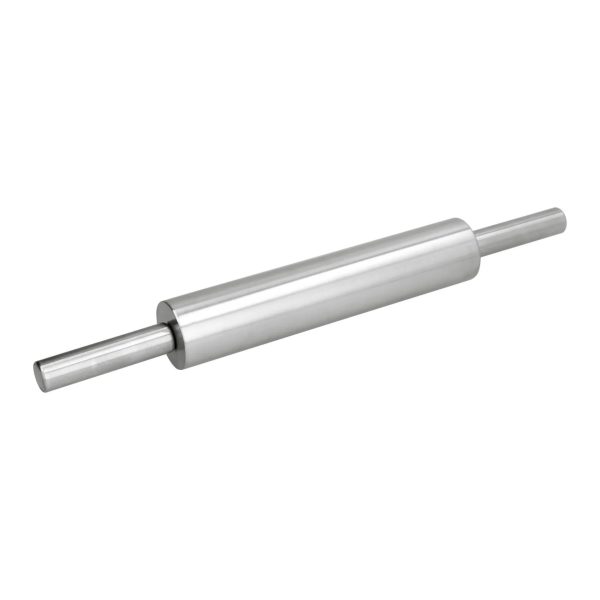 Mattarello Silvercrest in acciaio inox 44cm, vista frontale completa con maniglie girevoli