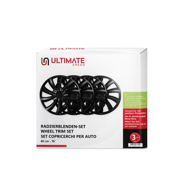 Copricerchi Ultimate Speed 16 pollici nero, confezione originale con set 4 pezzi