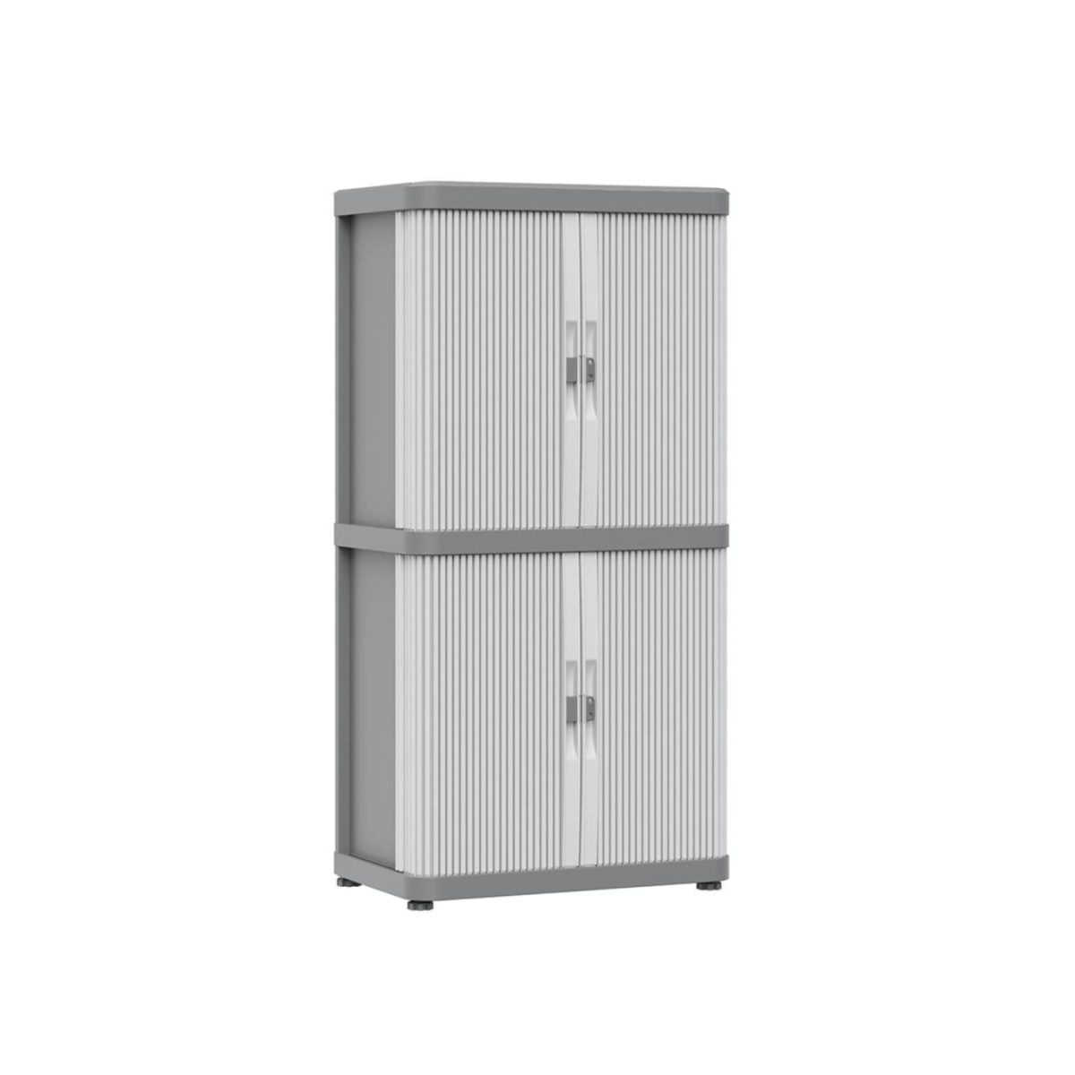 Terry Rolling Space Modular 2 - Vista frontale Terry Rolling Space Modular 2 armadio in plastica grigio 115cm, vista frontale con 2 ante chiuse