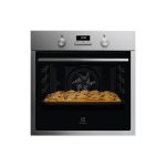 Electrolux KOIGH04X Serie 300 forno incasso multifunzione 72L inox vista frontale con teglia di verdure