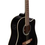 Eko Ranger CW EQ Black, primo piano su tastiera, buca armonica e preamplificatore EQ