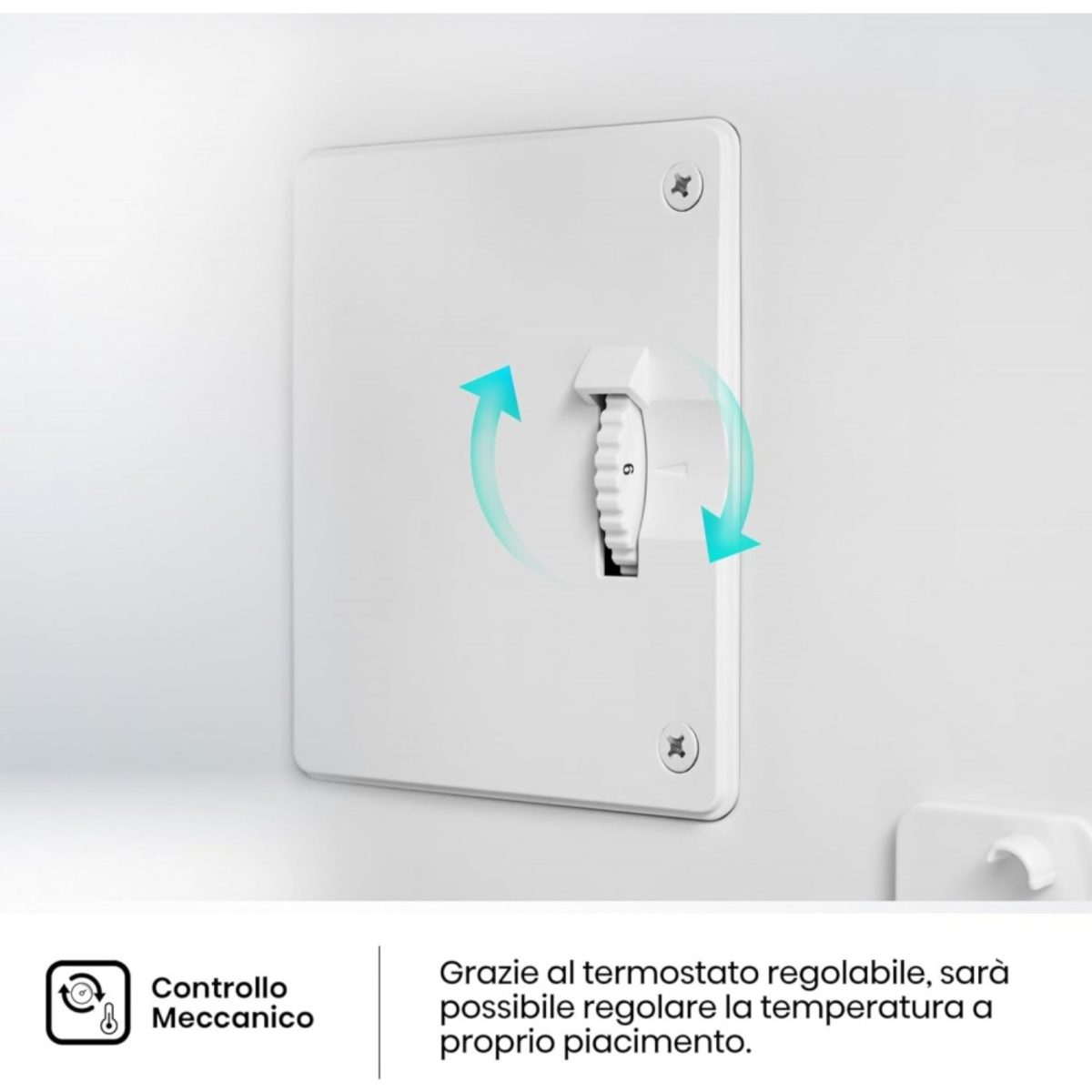 Congelatore Hisense FT125D4AWE dettaglio termostato meccanico regolabile per il controllo temperatura