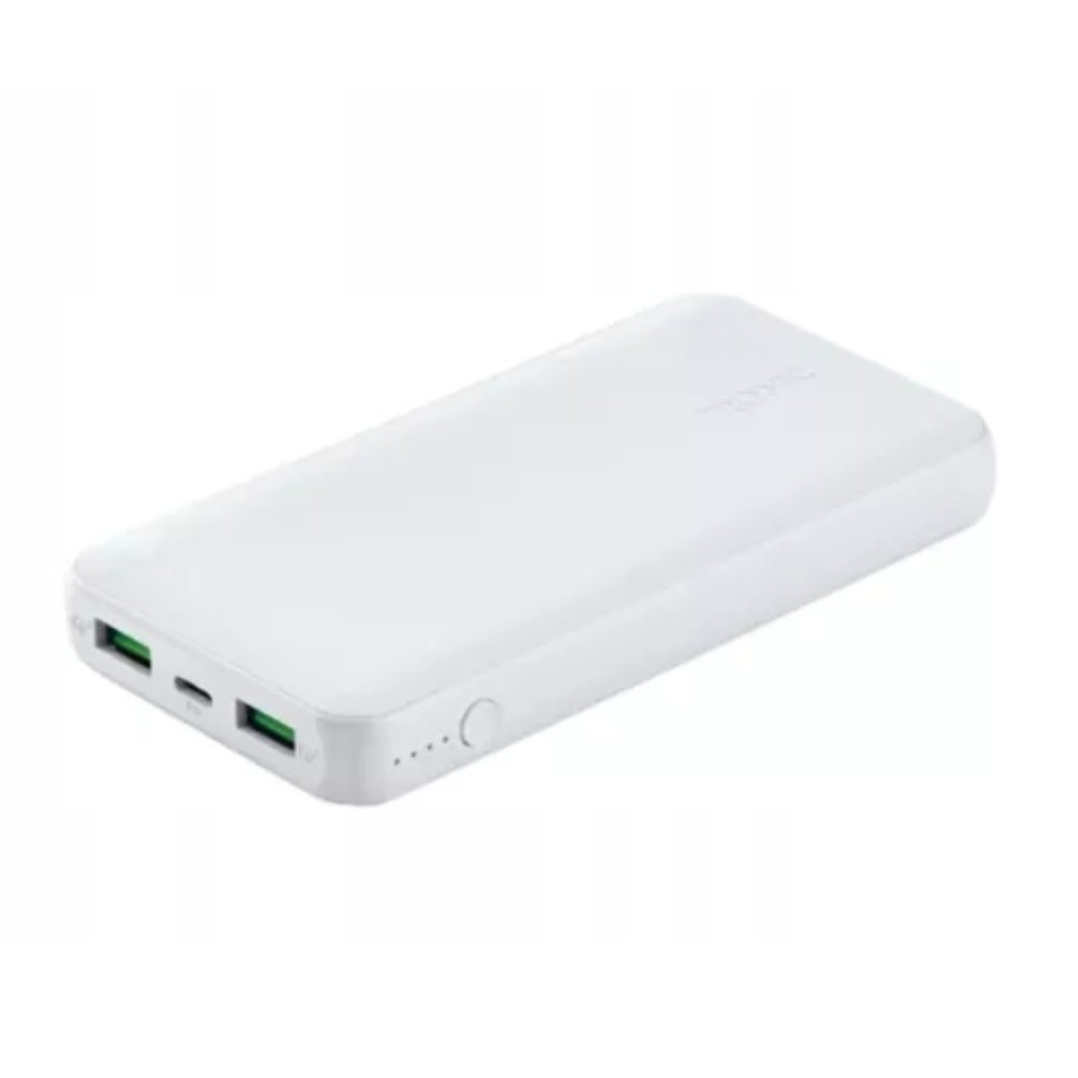 Powerbank Tronic 10000mAh PD 15W - Vista frontale Powerbank Tronic 10000mAh PD 15W vista frontale con porte USB e indicatore di carica