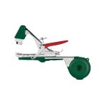 Parkside pinza legatrice a nastro per piante vista laterale con bobina verde e struttura in metallo cromato