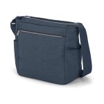 Borsa nursery Inglesina Aptica Day Bag blu, dettaglio tasca frontale con zip e cerniera superiore