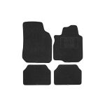 Tappetini auto Ultimate Speed set 4 pezzi neri disposizione anteriori e posteriori su sfondo bianco