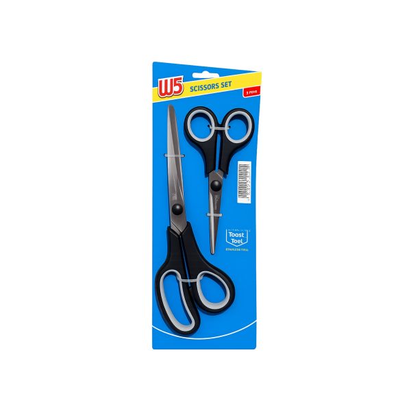 Set 2 forbici W5 in acciaio inossidabile con impugnatura soft, confezione originale su blister