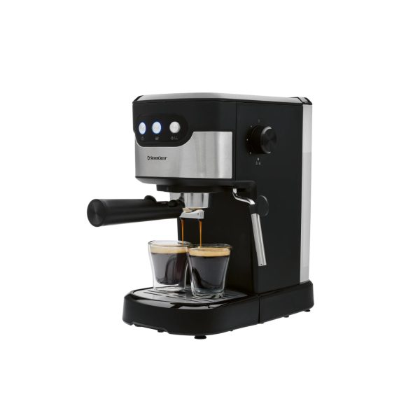 Silvercrest SEMB 1100 macchina espresso vista laterale mentre eroga due caffè nelle tazzine