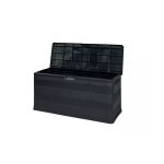 Box Universale da Giardino Parkside 280L, vista con coperchio aperto e vano contenitore vuoto