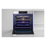 LG WSED7613S forno incasso 76L aperto vuoto con griglie in acciaio e interno smaltato blu illuminato
