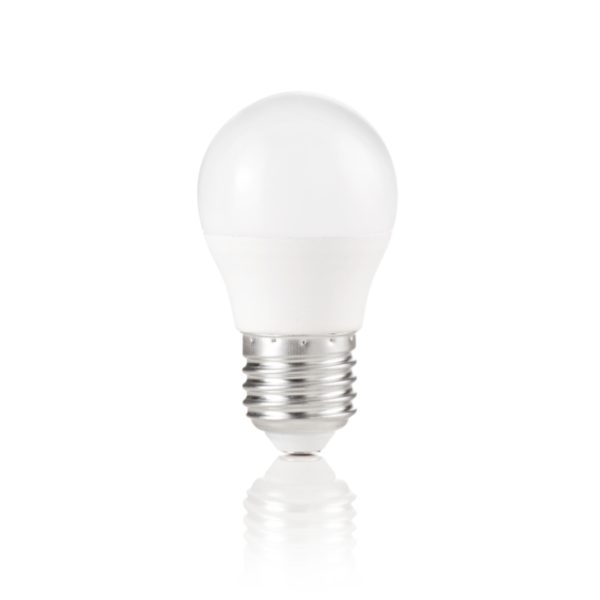 Lampadina LED Ideal Lux Power E27 7W luce naturale 4000K, vista frontale con attacco a vite in evidenza
