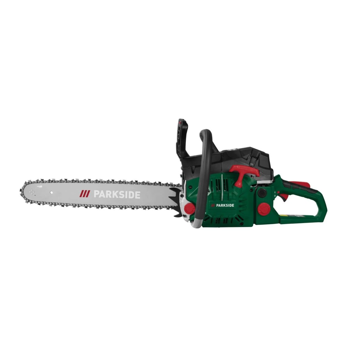 Motosega professionale Parkside PBKS 53 53cc ricondizionata, vista d'insieme con barra leggero