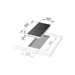 De Longhi PIN 32 Design piano cottura induzione 30cm schema tecnico con dimensioni di incasso e spessore