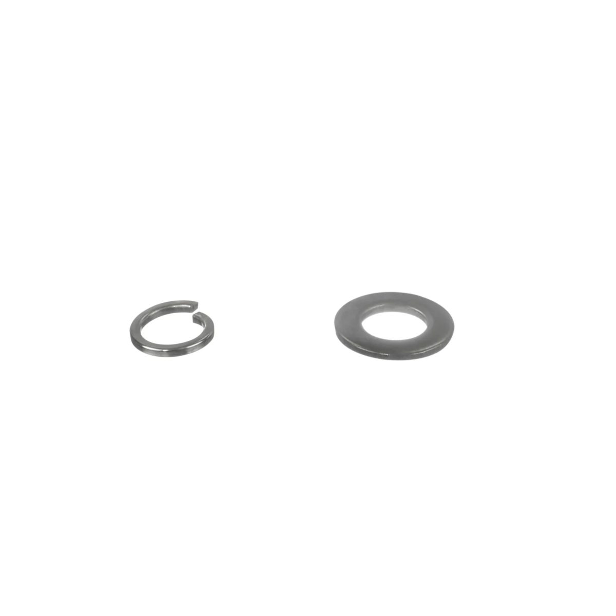 Parkside Kit 1400 Rondelle Acciaio Inox XXL, dettaglio rondella elastica spaccata e rondella piana standard
