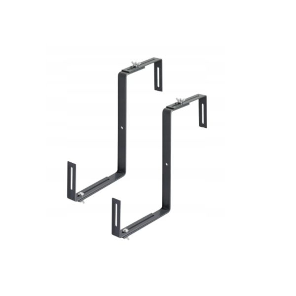 Set 2 supporti Parkside per fioriere da balcone antracite, regolabili con viti di fissaggio universali