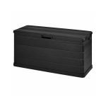 Livarno Home Box Giardino 270L nero in plastica riciclata, vista frontale su sfondo bianco