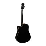 Eko Ranger CW EQ Black chitarra acustica nera, vista posteriore con manico e meccaniche