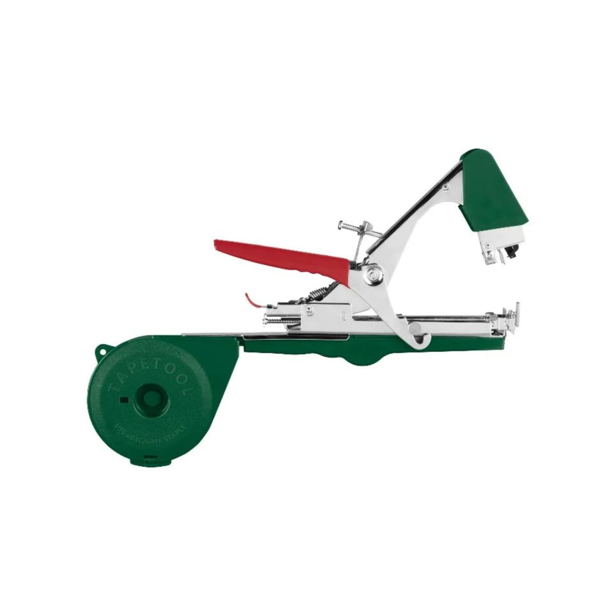 Parkside pinza legatrice a nastro per piante, dettaglio bobina Tapetool con manico rosso aperto