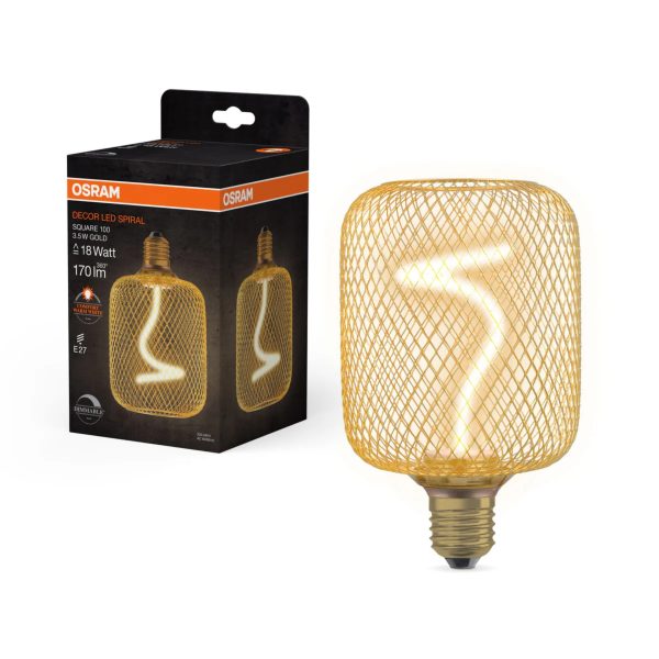 Osram Lampada LED Decorativa Filamento Spiral Oro 3,5W con confezione originale e attacco E27