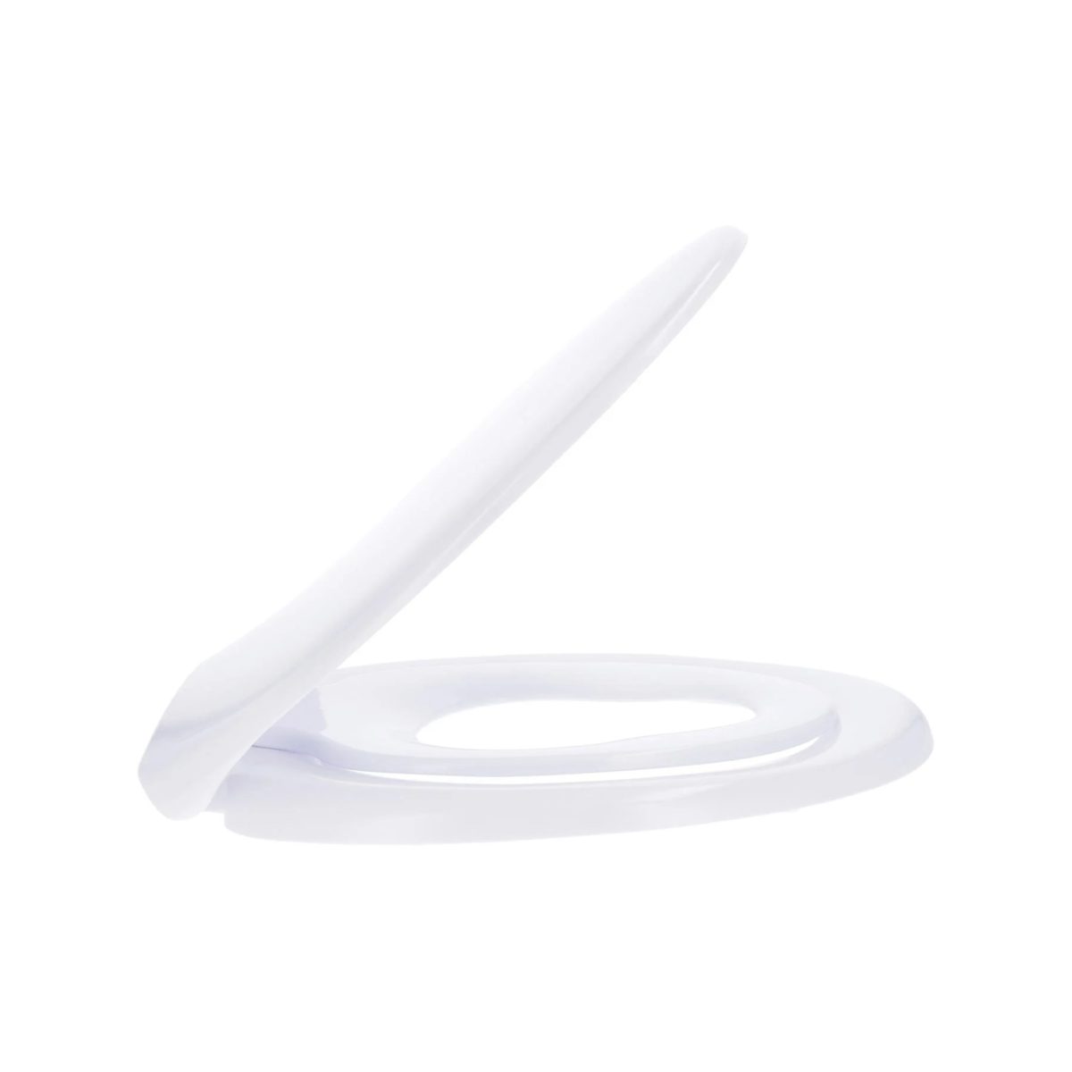 Sedile WC Livarno Home chiusura ammortizzata, profilo laterale con coperchio semiaperto