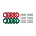 Set accessori Parkside per pinza legatrice: rotoli di nastro rosso e verde e punti metallici graffette