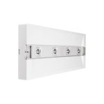 Beghelli 4341F UPLED lampada emergenza bianca vista frontale con 4 LED accesi