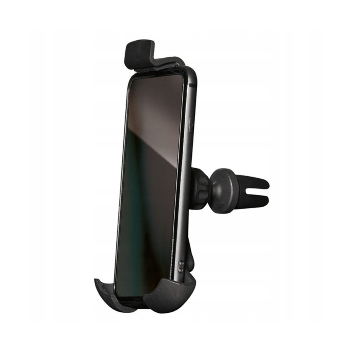 Supporto Ultimate Speed nero montato su bocchetta aria con smartphone agganciato, vista laterale in uso