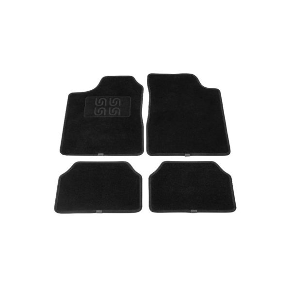 Tappetini auto Ultimate Speed neri set 4 pezzi universali antiscivolo vista completa dall'alto