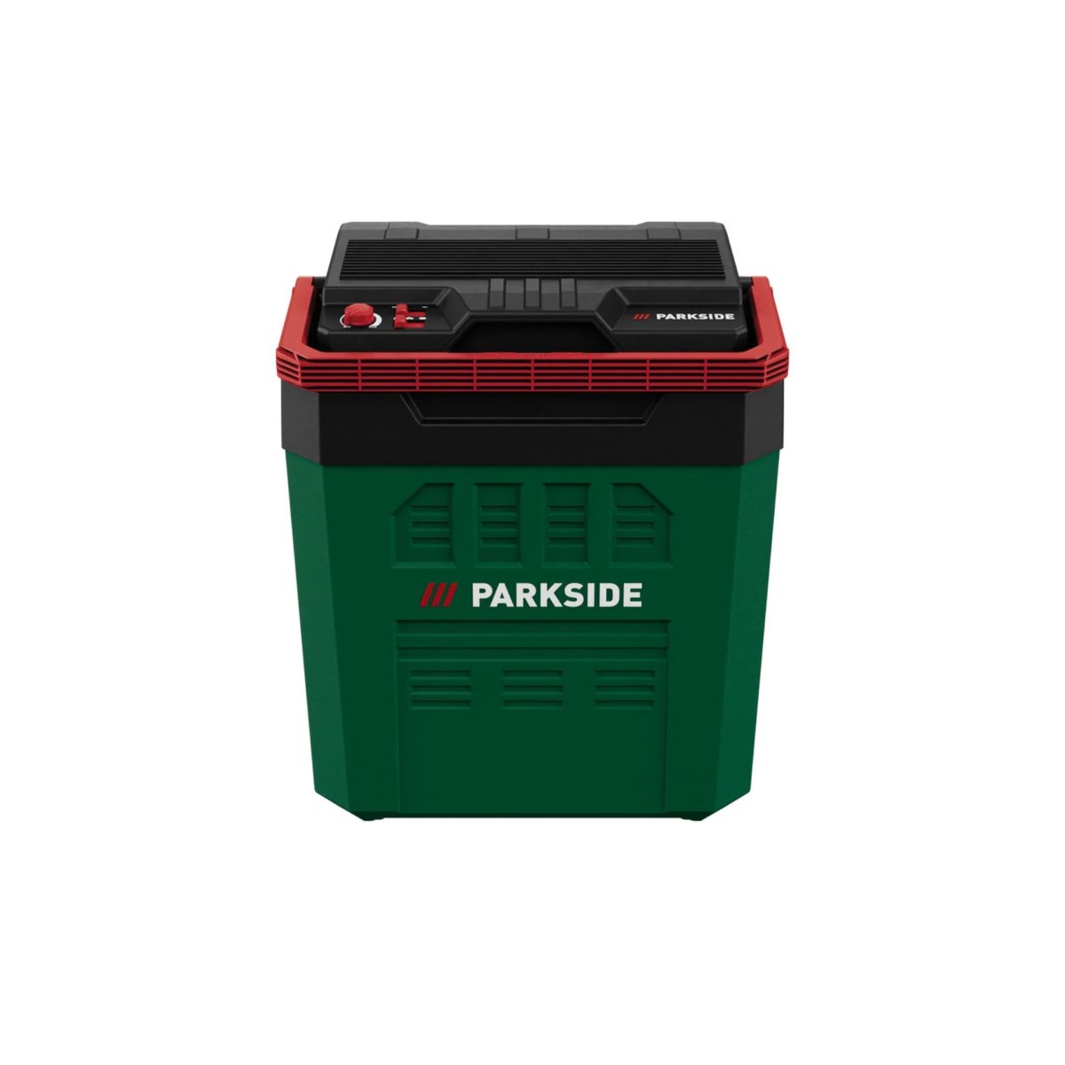 Frigo portatile Parkside 24L ricondizionato, vista frontale con logo Parkside e prese d'aria