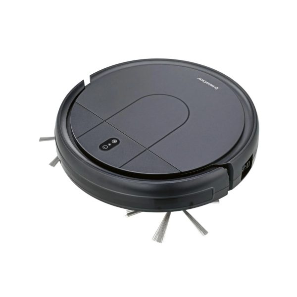 Robot aspirapolvere Silvercrest SSRS A1 ricondizionato, vista frontale con spazzole laterali