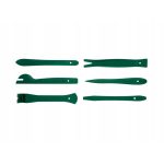 Set 6 chiavi Parkside in plastica verde per rimozione elementi decorativi auto, vista completa attrezzi