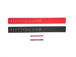 Crivit set 4 fasce elastiche fitness in lattice rosse e nere con istruzioni esercizi stampate