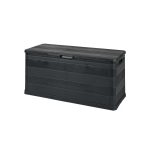 Box Universale da Giardino Parkside 280L grigio scuro, vista frontale con coperchio chiuso