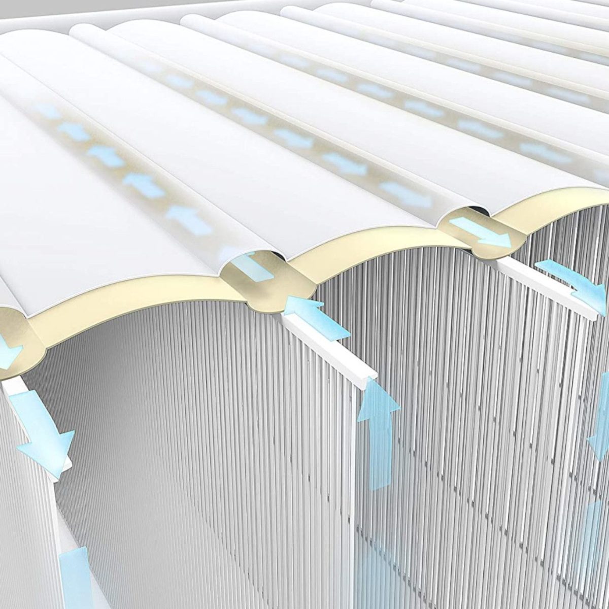 Dettaglio tecnico struttura interna Dura Beam del materasso Intex con fibre a trave per stabilità