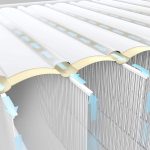 Dettaglio tecnico struttura interna Dura Beam del materasso Intex con fibre a trave per stabilità