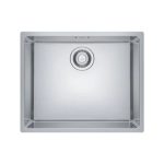 Franke Maris MRX 110-50 lavello 1 vasca inox satinato 54cm, vista dall'alto con foro scarico centrale