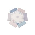 Momi Pastel tappeto palestrina Maxi 3-in-1 dettaglio pattern esagonale con fantasie animaletti e arcobaleno