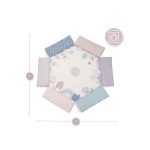 Momi Pastel tappeto palestrina Maxi 3-in-1 vista dall'alto con dimensioni 106x106 cm e simbolo lavabile