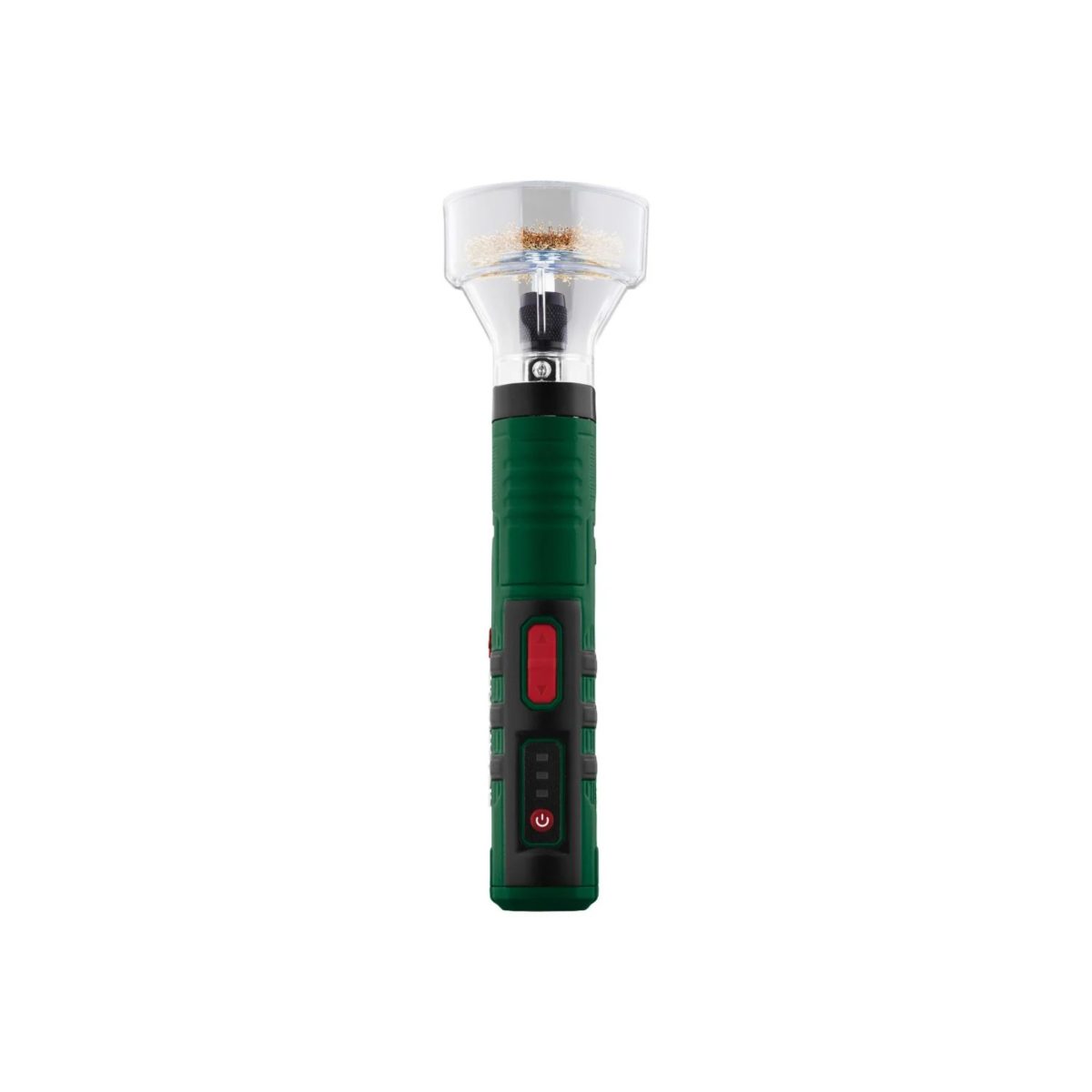 Parkside PAUB 4 A1 spazzola pulizia fughe vista frontale con pannello controlli e indicatore batteria
