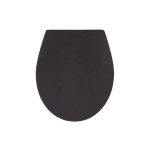 Sedile WC Wenko in Duroplast nero antigraffio, vista frontale copriwater universale
