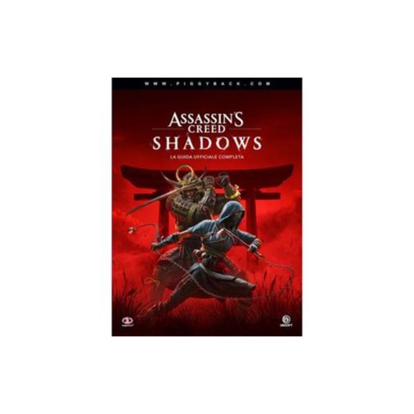 Copertina guida ufficiale Assassin's Creed Shadows Piggyback con illustrazione samurai e assassino