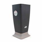 Portaombrelli Stefanplast Zeus antracite e tortora 25x55 cm, vista tre quarti con etichetta e codice a barre