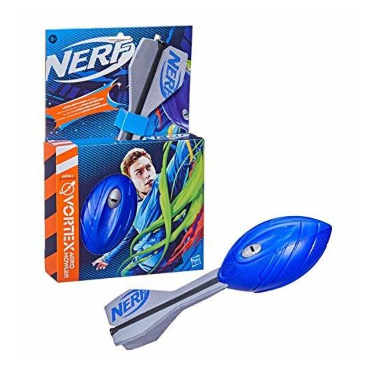 Nerf Vortex Aero Howler blu con confezione Nerf Vortex Aero Howler Hasbro pallone blu lancio lunga distanza con confezione originale