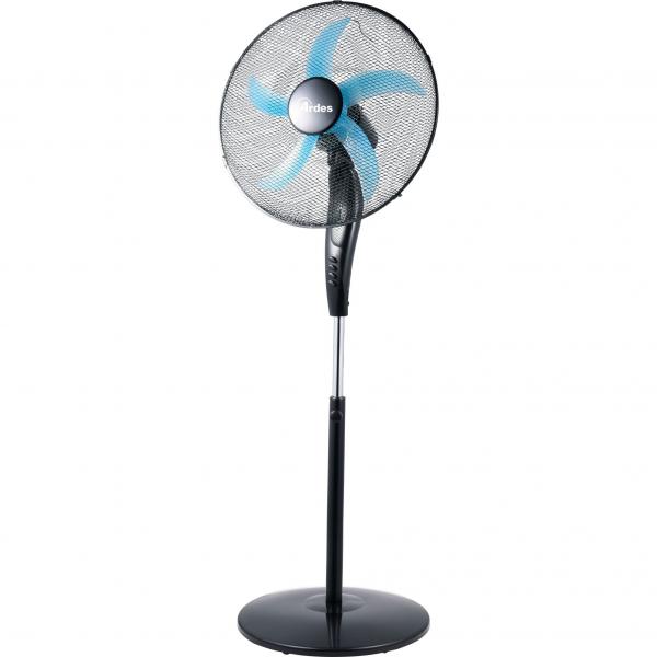 Ventilatore a piantana Ardes Easy AR5EA50PB 50cm nero, vista frontale completa su base rotonda