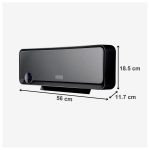 BLACK+DECKER BXWSH2000E termoconvettore nero con dimensioni: 56 cm larghezza, 18.5 cm altezza, 11.7 cm profondità