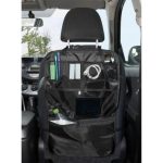 Portaoggetti sedile auto Ultimate Speed 62x40 montato su poggiatesta con tablet, bottiglia e accessori negli scomparti