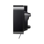 BLACK+DECKER BXWSH2000E termoconvettore nero, vista laterale con staffe di fissaggio a parete e cavo