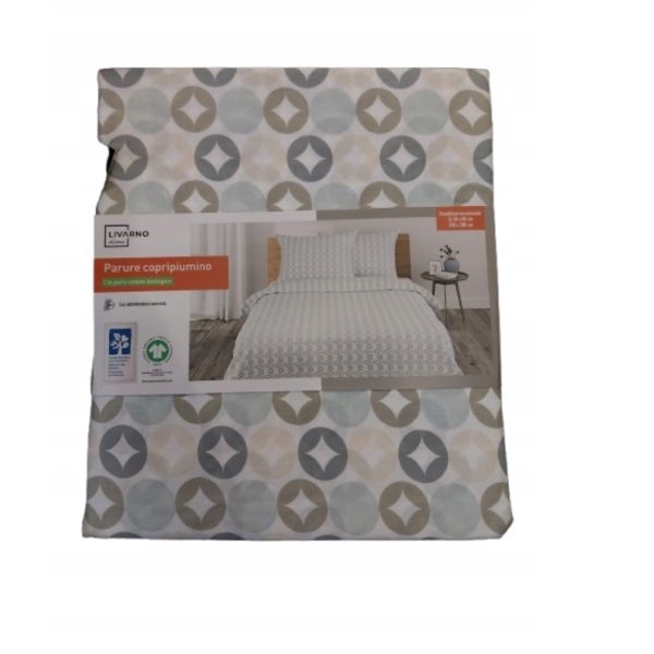 Tovaglia Livarno Home 130x170 cm con runner, confezione originale sigillata con fantasia a cerchi geometrici