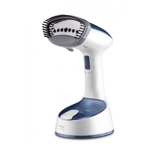 Ufesa Pocket Mist vaporizzatore verticale portatile 1470W, vista frontale con serbatoio acqua e spazzola